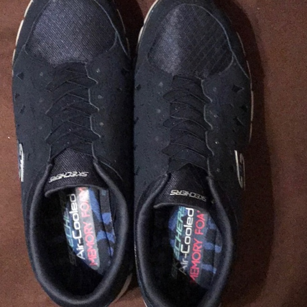 Skechers navy no lace sneakers with rhinestones
